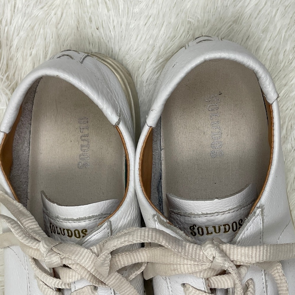 Soludos Shoes Ibiza Sneakers Womens 8.5 White Leather Classic Casual‎ Platform - Picture 6 of 11